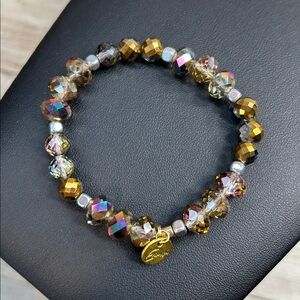 Erimish Gold and Silver Aurora Borealis Beaded Bracelet